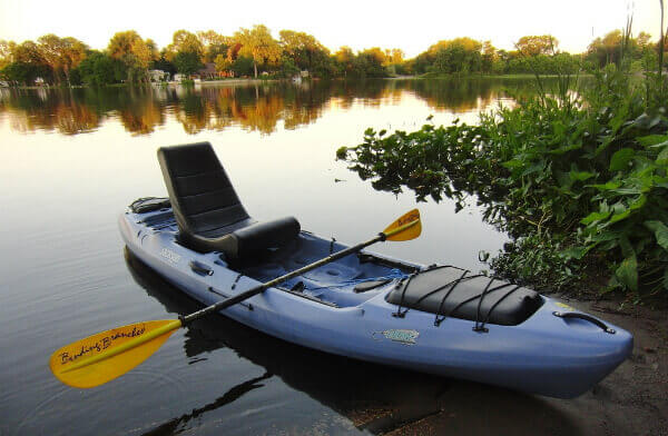 tandem fishing kayak with paddles