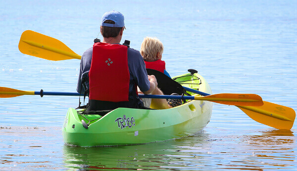 paddling with tandem kayak