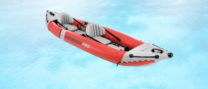 Intex Excursion Pro Kayak, Professional Series Inflatable Fishing Scuba Diving Kayak, K2_ 2-Person, Red
