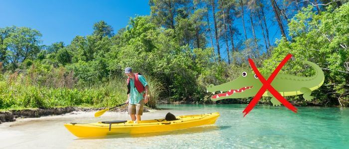where to kayak in Florida without alligators in water